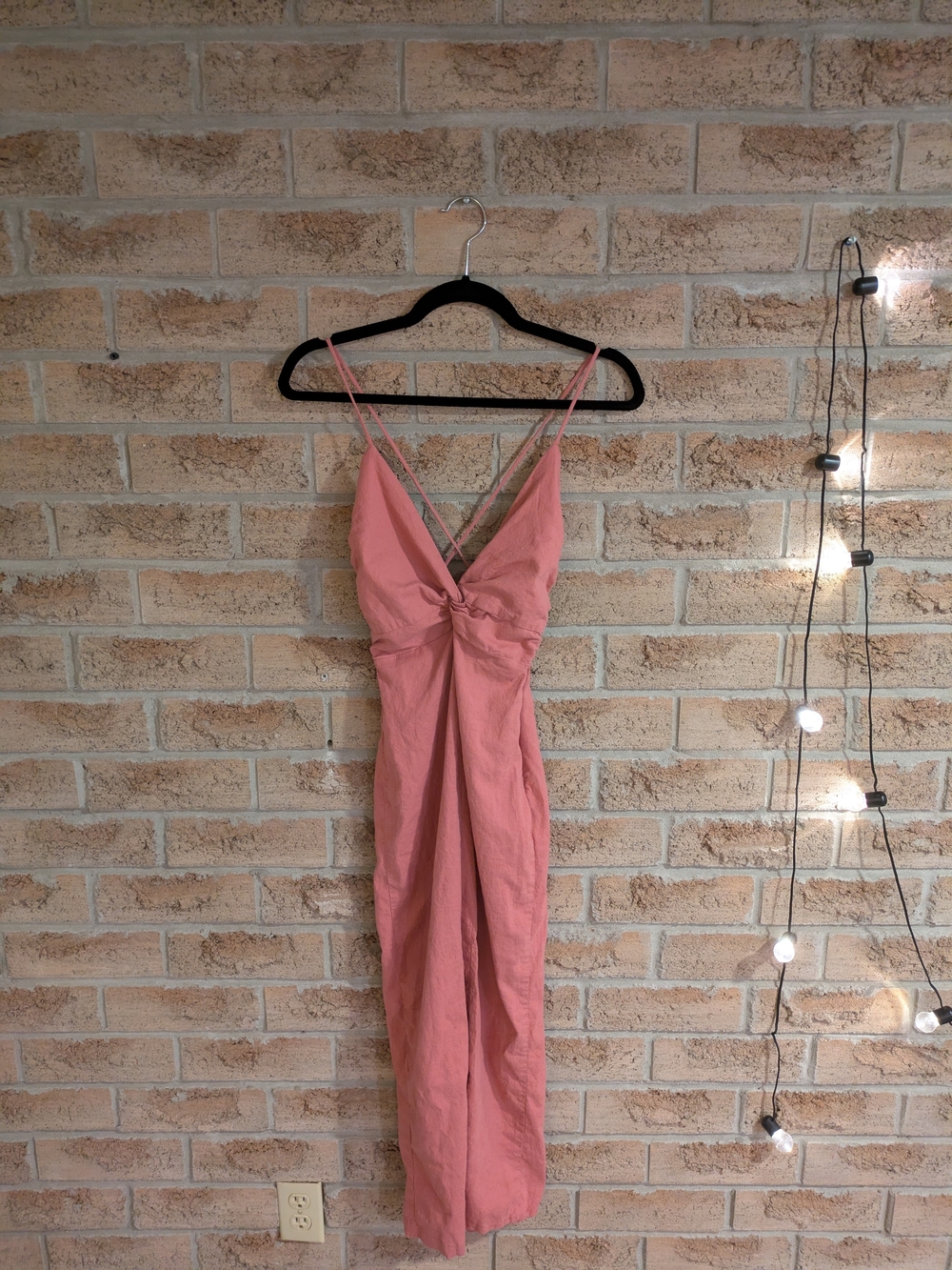 Zara Dusty Pink Twist-Front Maxi Dress